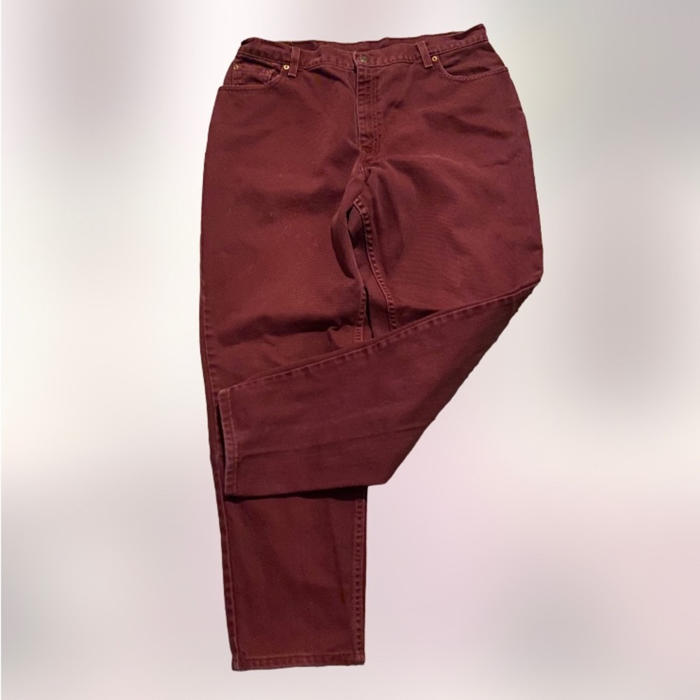 VTG made USA 550 LEVIS relaxed tapered cranberry/brick red denim jeans men 34/30